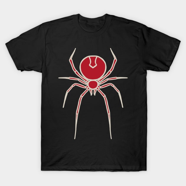 Simply Spooky Collection - Spider - Blood Red and Bone White T-Shirt by LAEC